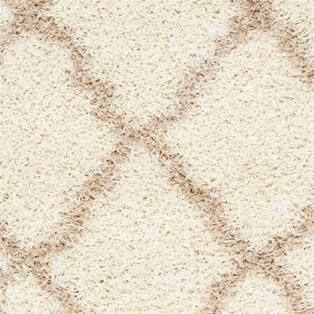 Safavieh 6 x 6 ft. SGD-Dallas Shag Square Machine Made Rug Ivory & Beige SGDS257B-6SQ